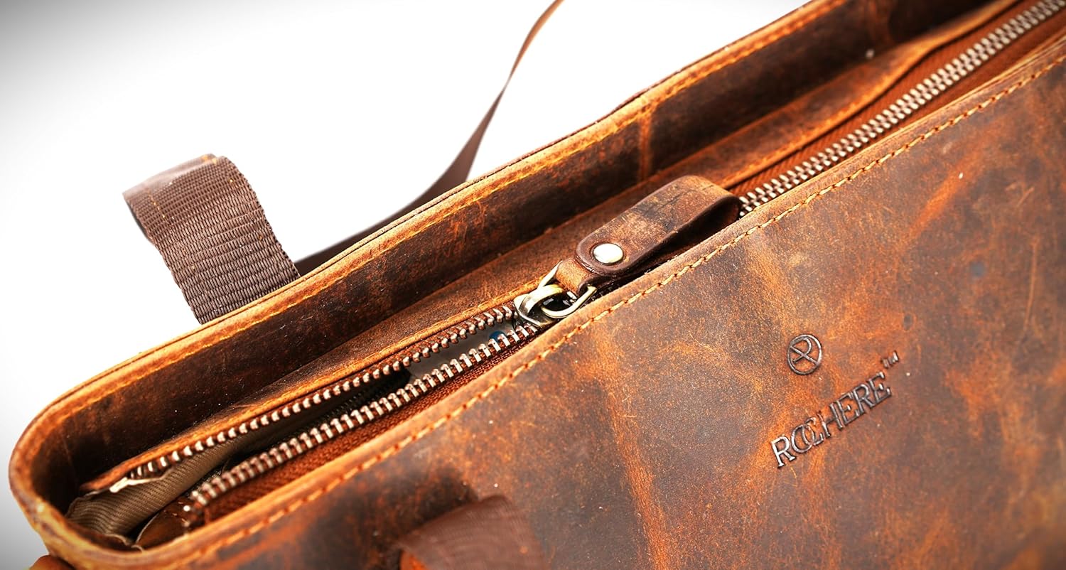 Small Leather Tote Bag for Women – Genuine Leather Handbag with Strap, Stylish Shoulder Purse for Work & Travel