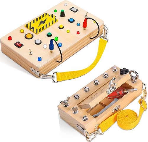 Tilhumt Juguete de interruptor de luz para niños pequeños juego de destornilladores con asa para niños juguetes Montessori juguetes preescolares
