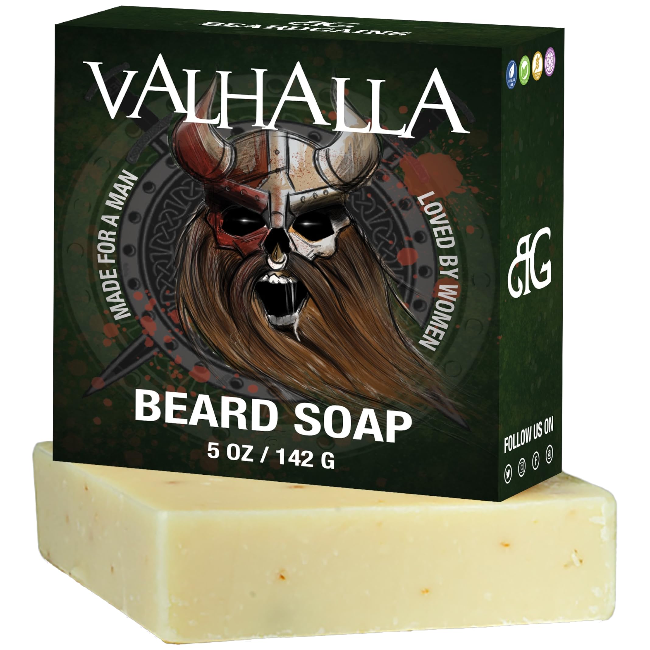 Valhalla Organic Goat Milk Beard Soap/Conditioner | Eliminate Itch & Dandruff and Promote Beard Growth & Improved Skin