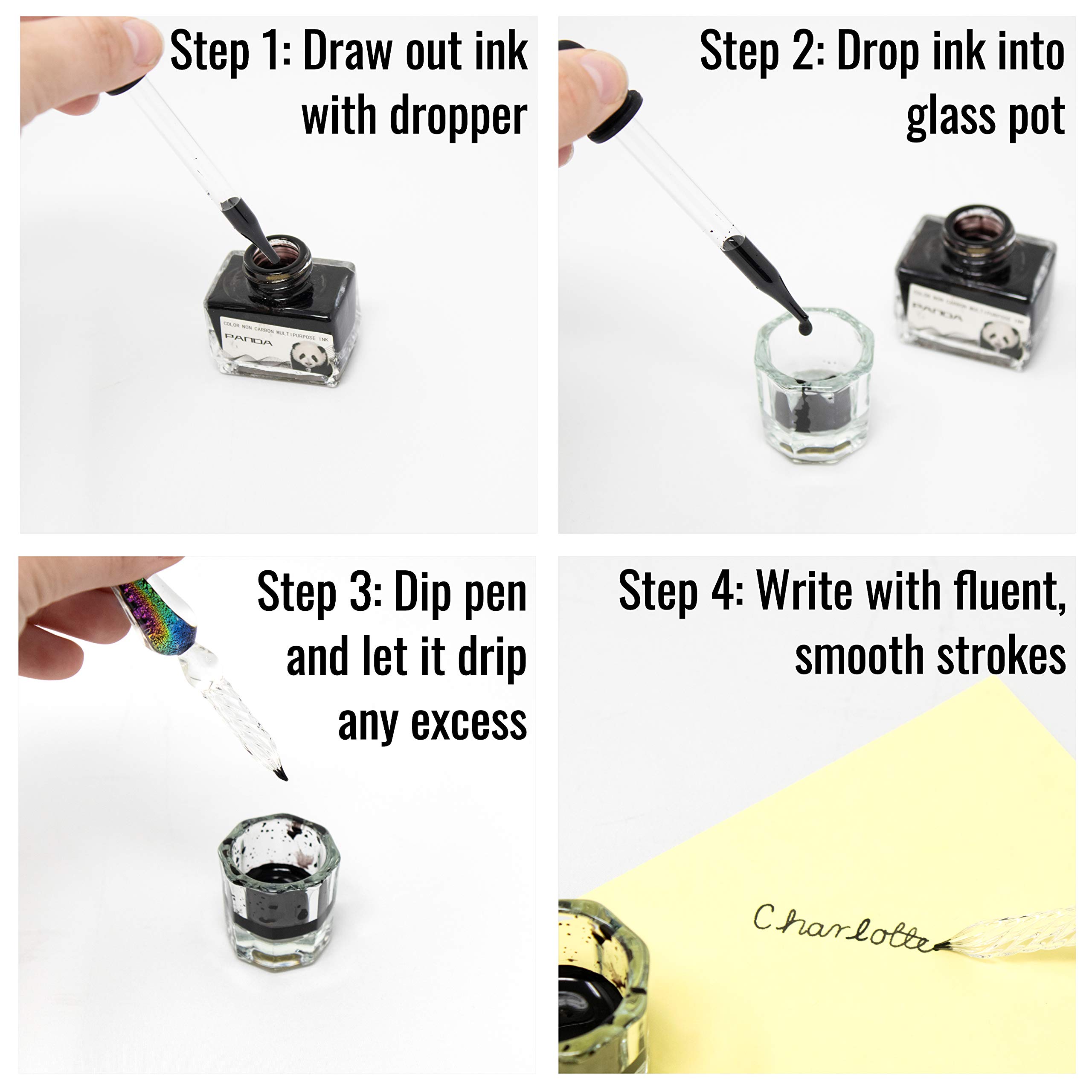 Buy Glass Dip Pen Set With Ink (5 Colors) Glass Pen & Dip Pen Ink