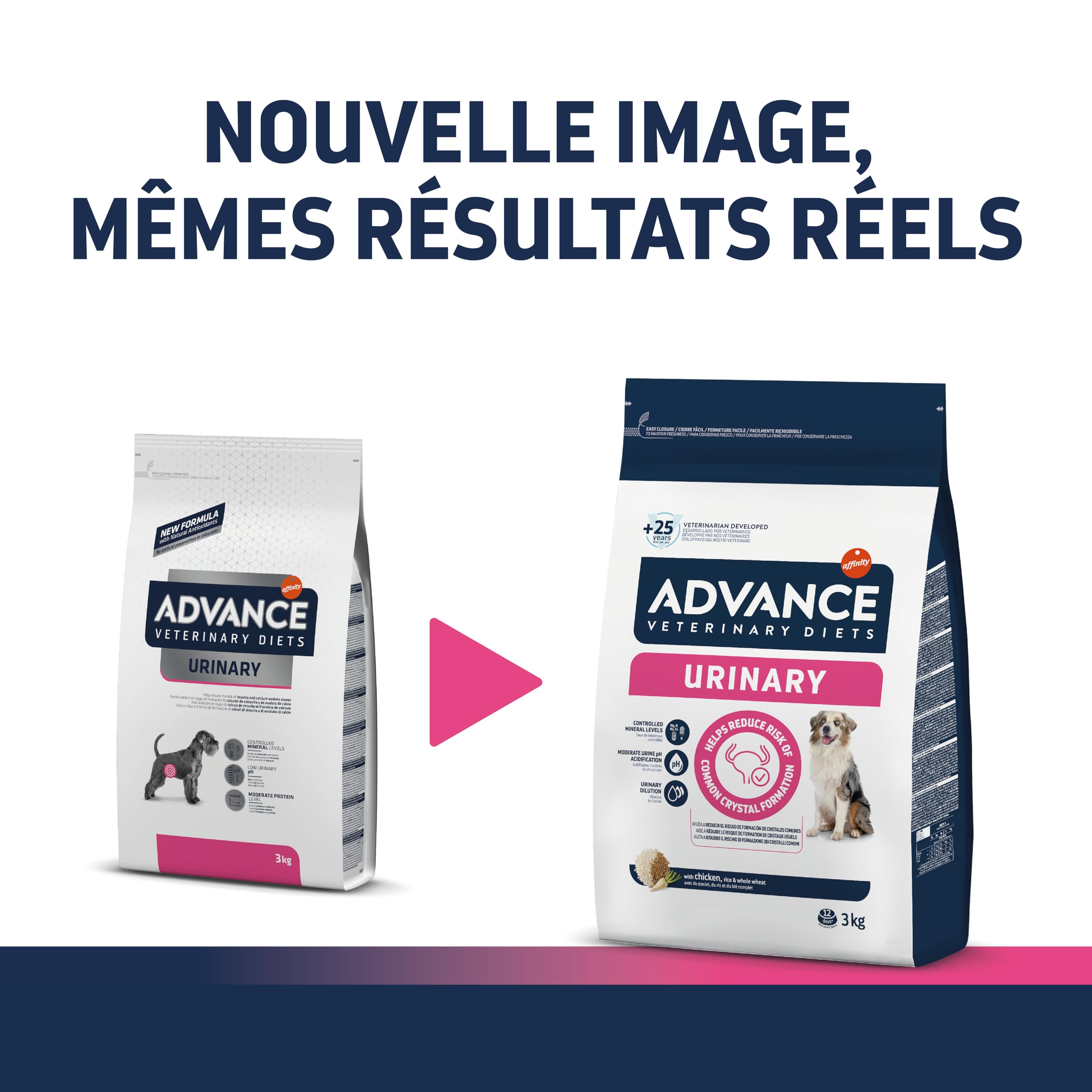 Advance Veterinary Diets Urinary - Croquettes pour Chiens pour la Protection de l'appareil urinaire - 3kg