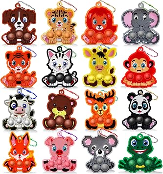 Pop Fidget Toys Bulk Party Favors for Kids 4-8 8-12,Mini Pop Keychain Fidget Toy Pack Fidgets for Classroom Prizes for Kids