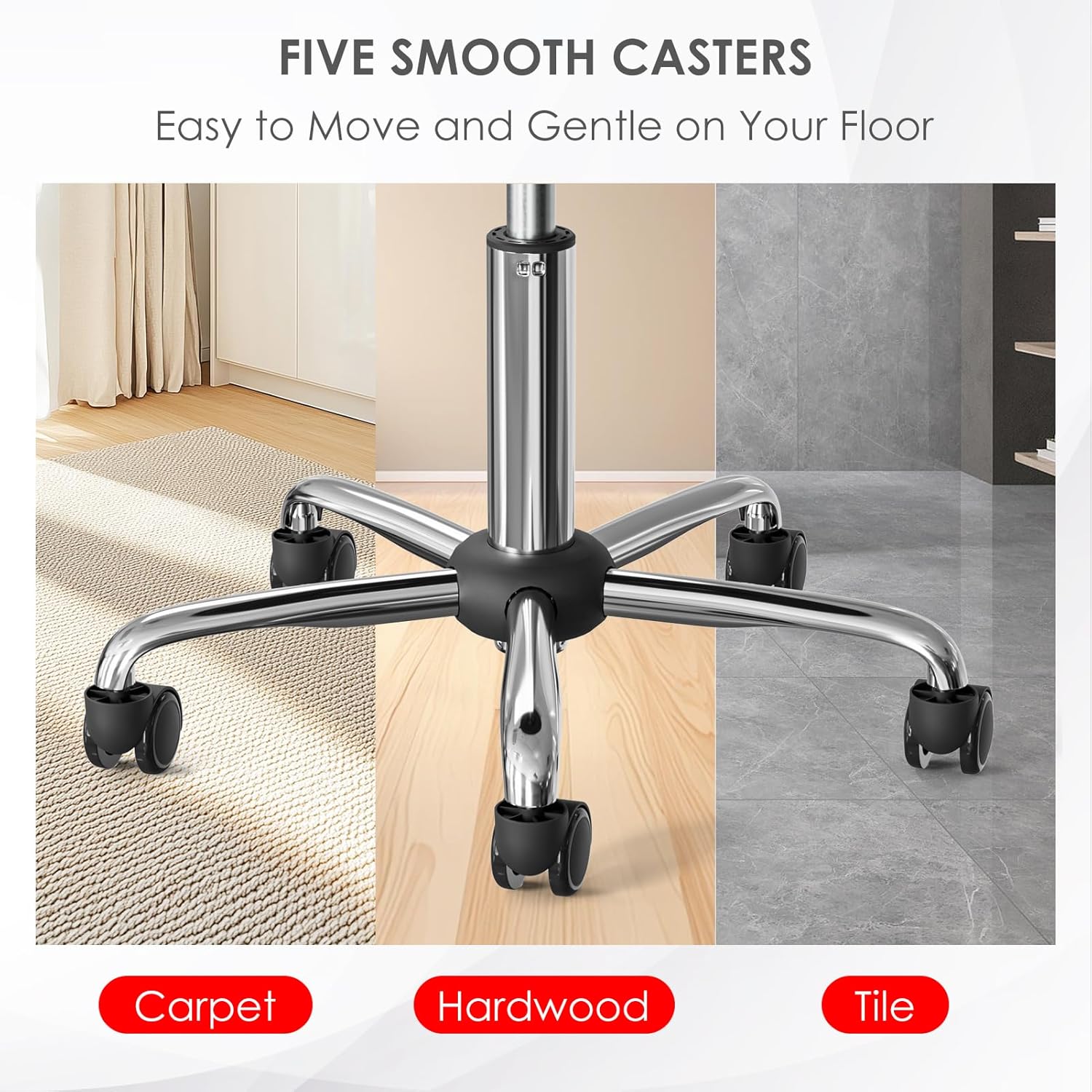 CLORIS Saddle Rolling Stool Hold up to 400 LBS Height Adjustable Swivel Chair Metal Feet with Wheels for Spa, Massage, Salon, Home, Office, Medical, Tatoo, Bar Black