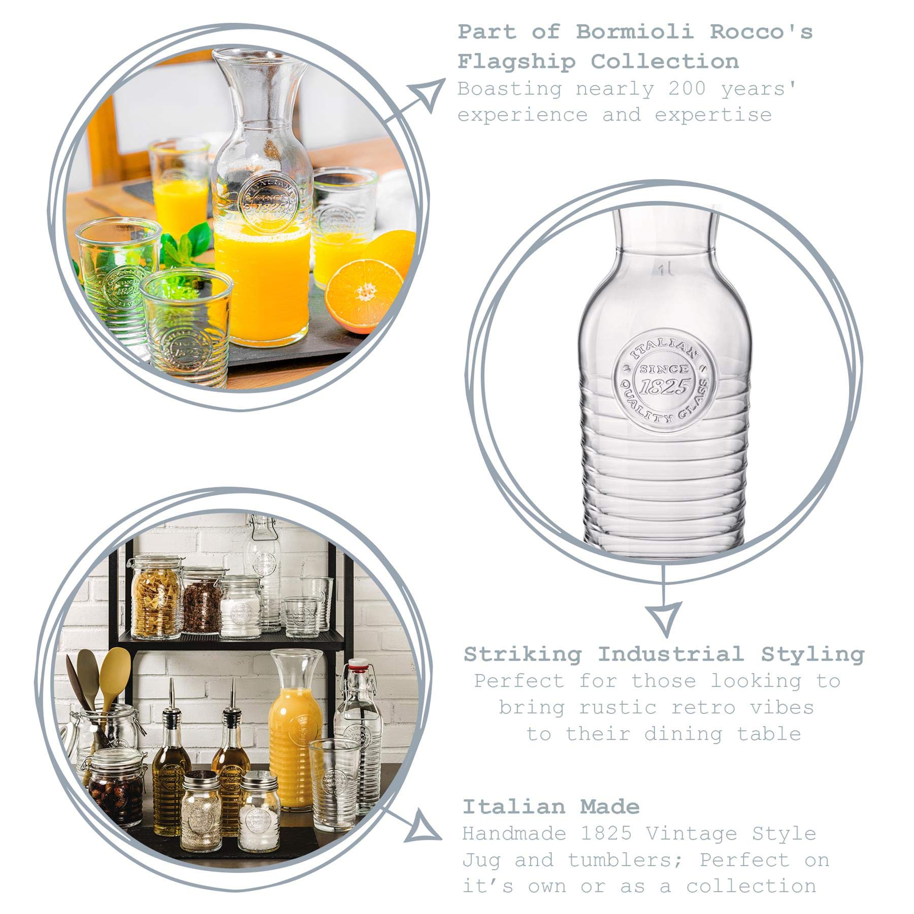 Bormioli Rocco Officina 1825 Carafe & Brille Set - 7pc