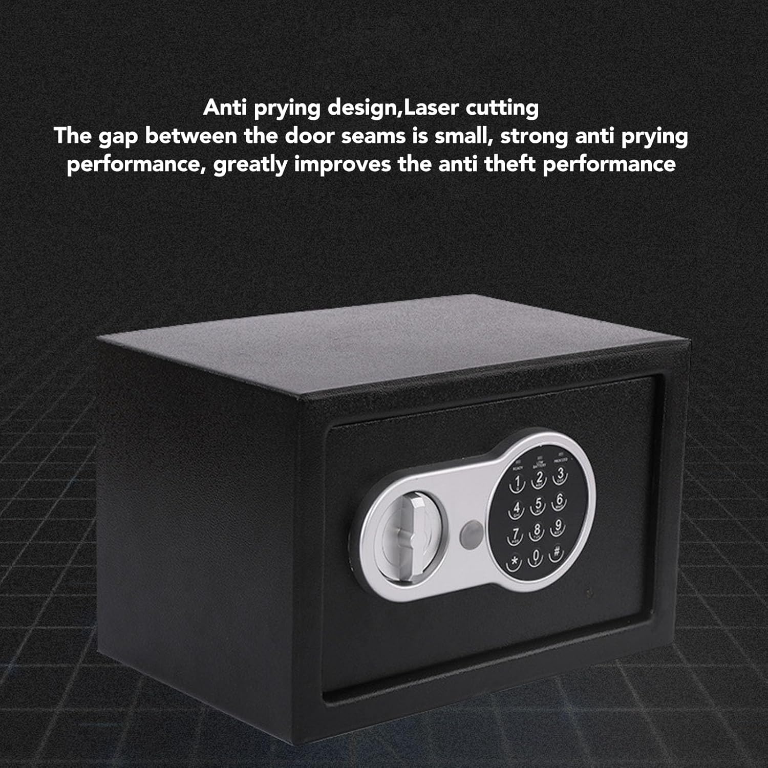 Safe with anti-prying design and laser-cut seams