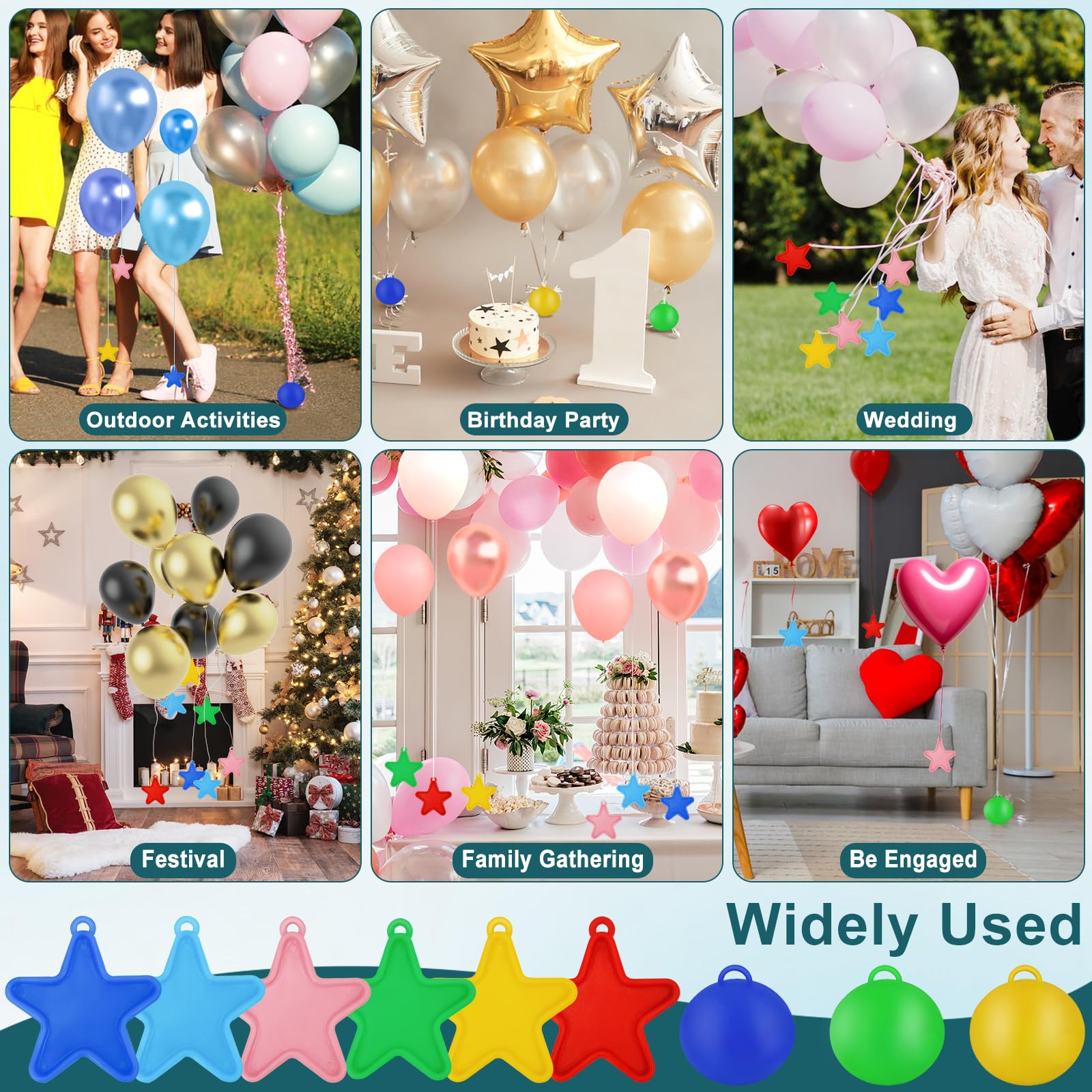 24 pesi per palloncini a elio, in plastica dorata, per palloncini, peso per palloncini a elio, pesi per palloncini dorati, pesi per baloon, accessori per feste