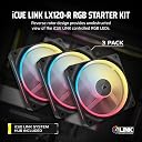 CORSAIR iCUE Link LX120-R RGB 120mm PWM Reverse Fans – Triple Fan Kit – Low-Noise, CORSAIR Magnetic Dome Bearing, Dual Light Loops, CORSAIR QuikTurn™ Screws, Zero RPM Mode – Black gallery image