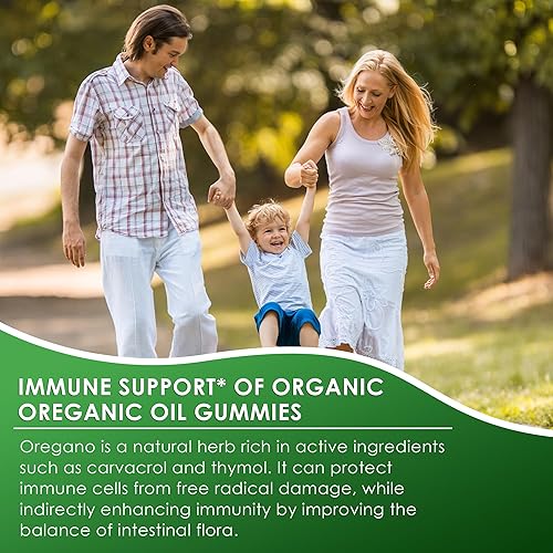 Miniatura 6 de Q'ankyaq Gomitas de aceite de orégano  Apoyo inmunológico a base de hierbas 6 en 1 con aceite de semilla negra, ajo, hoja de olivo, saúco, zinc y