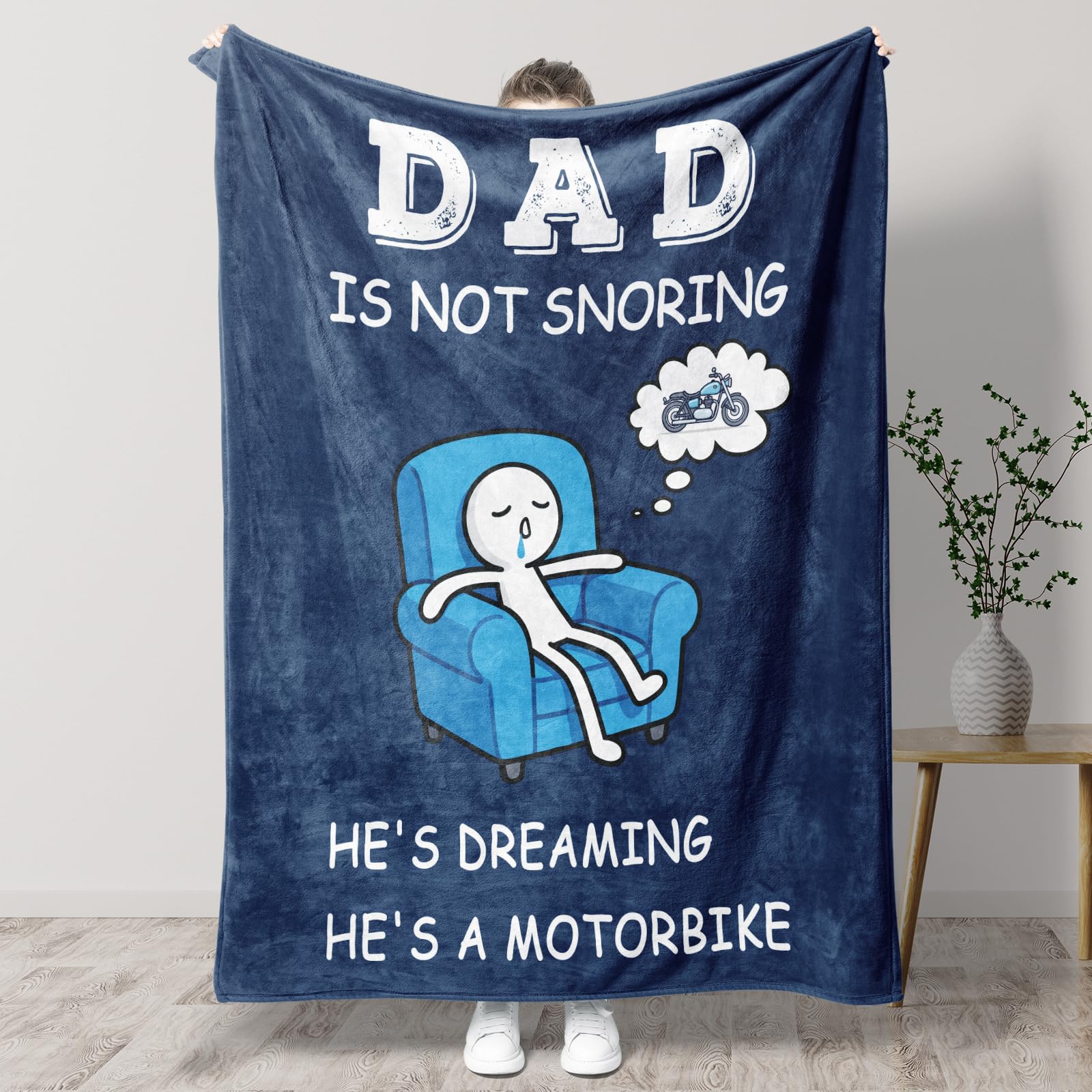 PRSTENLY Dad Gifts, 60 * 50in Fleece Blanket, Presents for Father from Daughter Son on Fathers Day Birthday Christmas Xmas