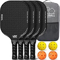 BAGAIL USAPA Approved Pickleball Paddles Set - Lightweight Fiberglass Rackets, 4 Balls & Bag for Power, Control & All Skill Levels
