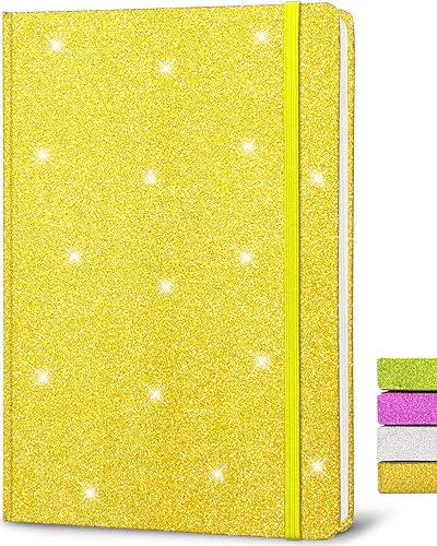 Miniatura 1 de GINMLYDA A5 Glitter Notebook, Hardcover 160 Pages Never Peel Off Sparkle Glitter Lined Journal Notebook for Women Girls Writing Note Taking Works
