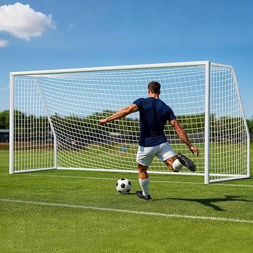 Miniatura 17 de MOPHOTO Soccer Goal, 6X4/8x6/10x6.5/12x6/16x7/18.5x6.5/21x7/24x8ft Soccer Goals for Backyard, Full Size Soccer Goal for Teens & Adults Training