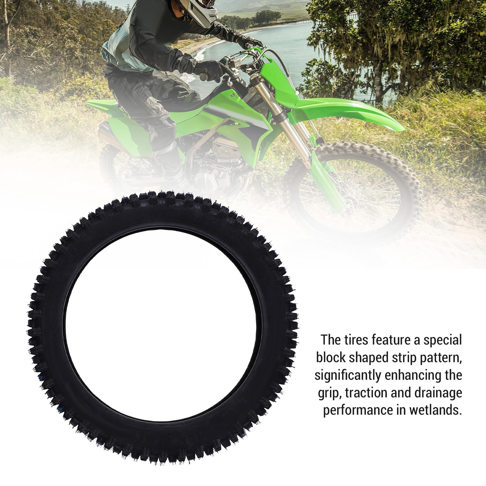 60/100-14 2,50-14 2,75-14 Remplacement du Tube Intérieur du Pneu Avant pour le Vélo de Pit en Terre de 14 Pouces avec Tr87 Tige de Soupape Droite Fit CRF70 CRF110 KLX110 KX60