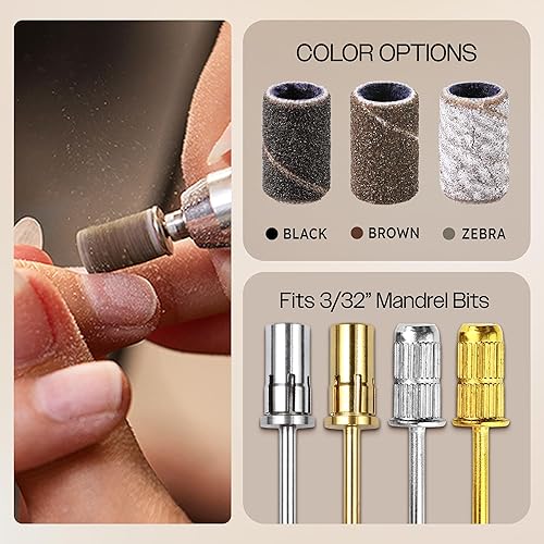 Miniatura 6 de Pana - 100 unidades de bandas para limar las uñas, con mandril color plata u oro
