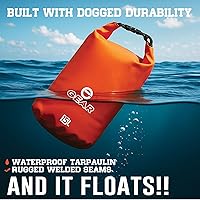 Vista 2 de Bolsa seca impermeable de 15 litros con toalla de microfibra de secado rápido gratis – Saco seco flotante para kayak, canotaje, camping y aventuras