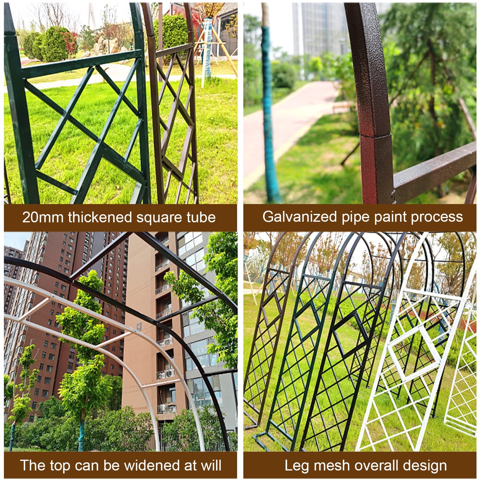 Arco da giardino per piante rampicanti, griglia in ferro battuto, arco per rose, pergolato decorativo da giardino, facile da installare, per esterni, prato, terrazza, matrimoni e serate romantiche