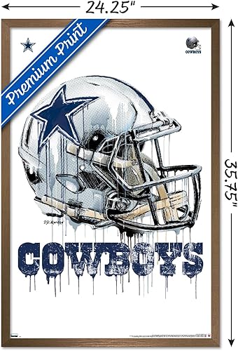 Miniatura 65 de Trends International NFL Dallas Cowboys - Póster de pared con casco de goteo 20, 22.375 x 34 pulgadas, versión premium sin marco