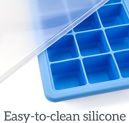 Miniatura 6 de Bandeja para cubitos de hielo de 21 ranuras con tapa, sin BPA, PVC y ftalatos, molde de silicona reutilizable con tapa antiderrames Kÿchen