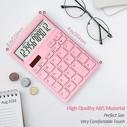 Miniatura 4 de Calculadora de escritorio de 12 dígitos, batería estándar de doble potencia y solar, calculadoras de escritorio con pantalla LCD grande, perfectas