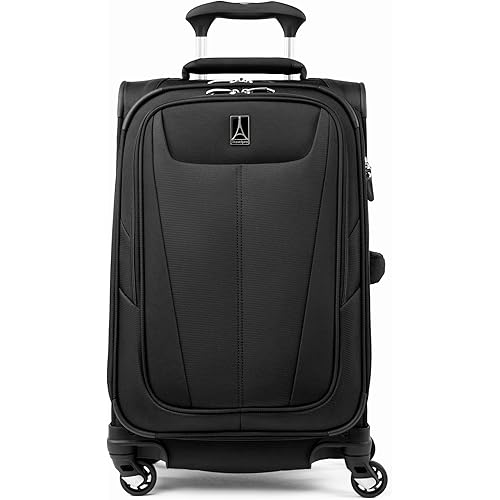 Travelpro Maxlite 5 Softside Expandable Luggage with 4 Spinner Wheels, Lightweight Suitcase, Men and Women, Black, Carry-on 21-Inch