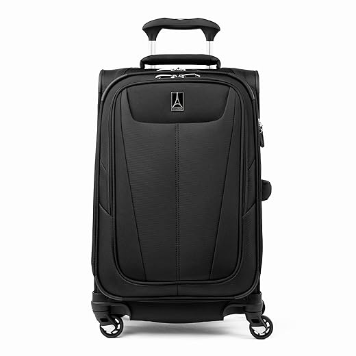 Travelpro Maxlite 5 Softside Expandable Luggage with 4 Spinner Wheels, Lightweight Suitcase, Men and Women, Black, Carry-on 21-Inch