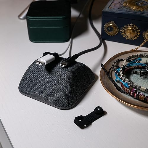 Miniatura 7 de Smartish - Organizador de cables magnéticos - Organizador de cables con base magnética para su mesita de noche (seda) - No. 2 lápices gris