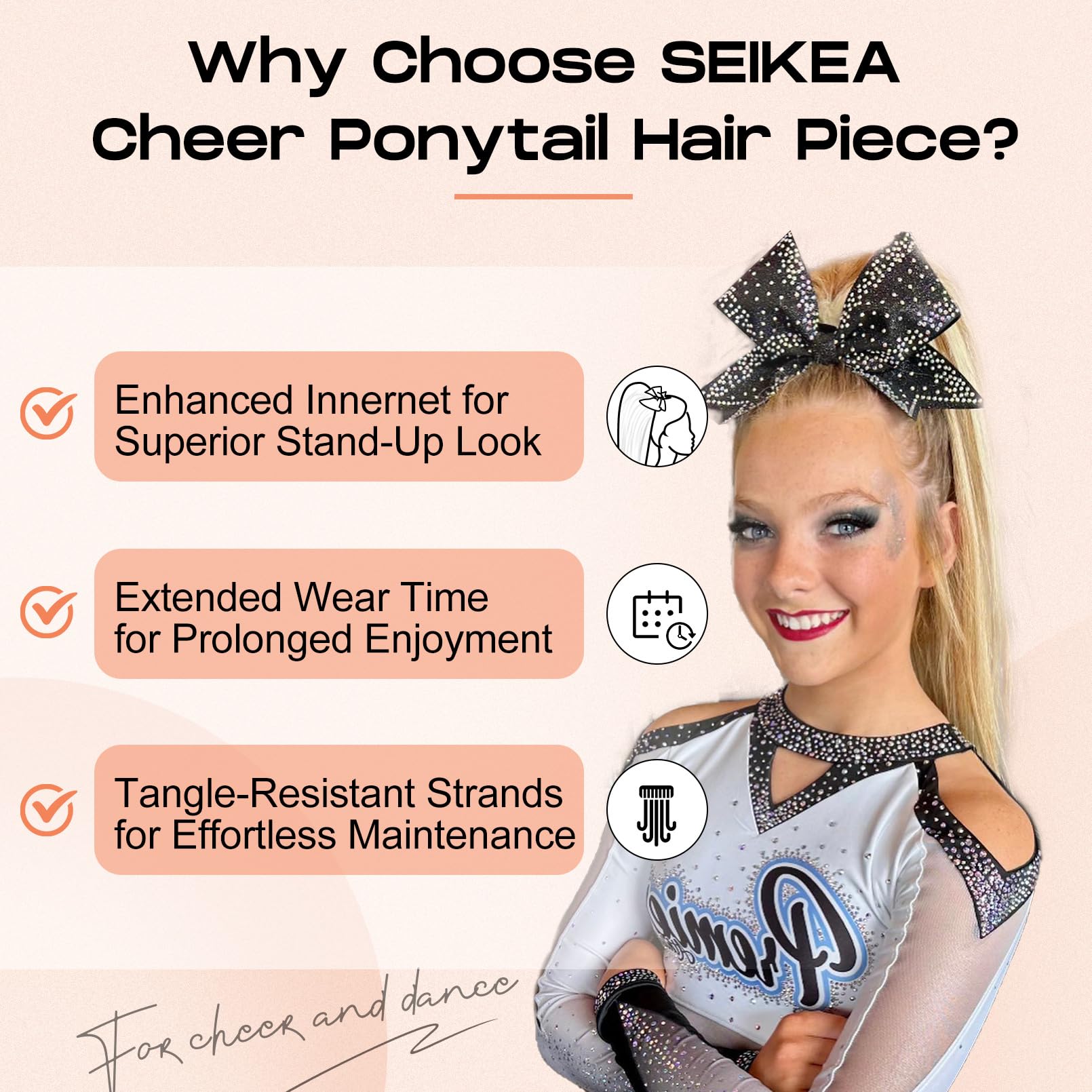 Amazon.com : SEIKEA Cheer Ponytail Hair Piece, 14 display picture 2