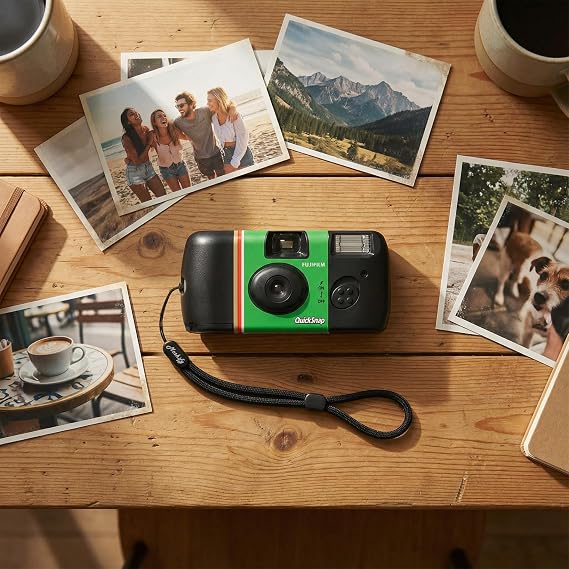 Fujifilm QuickSnap Flash 400 35mm 4 Pack Bundle with Moshify Wrist Strap