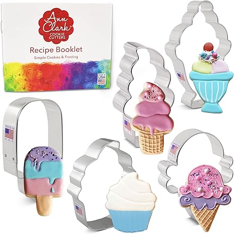 Ice Cream Cookie Cutter 5-Pc USA-Made Set by Ann Clark