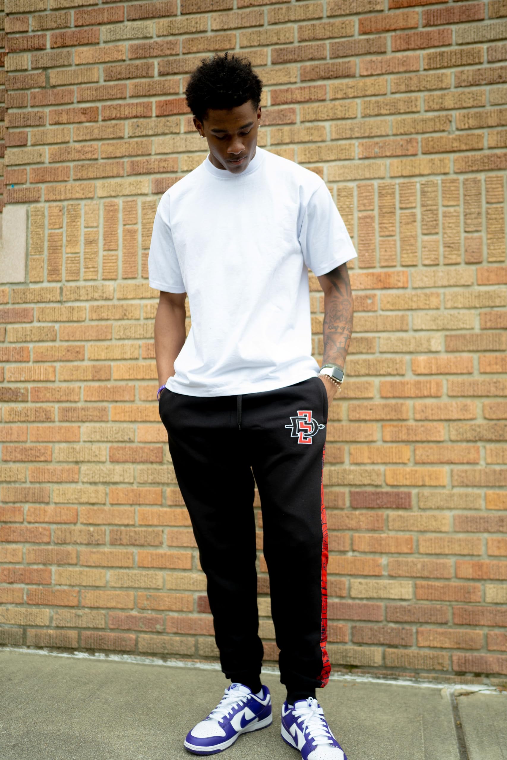 Twin Vision Activewear San Diego State Aztecs NCAA Men's Jogger Pant (Black) (Large)