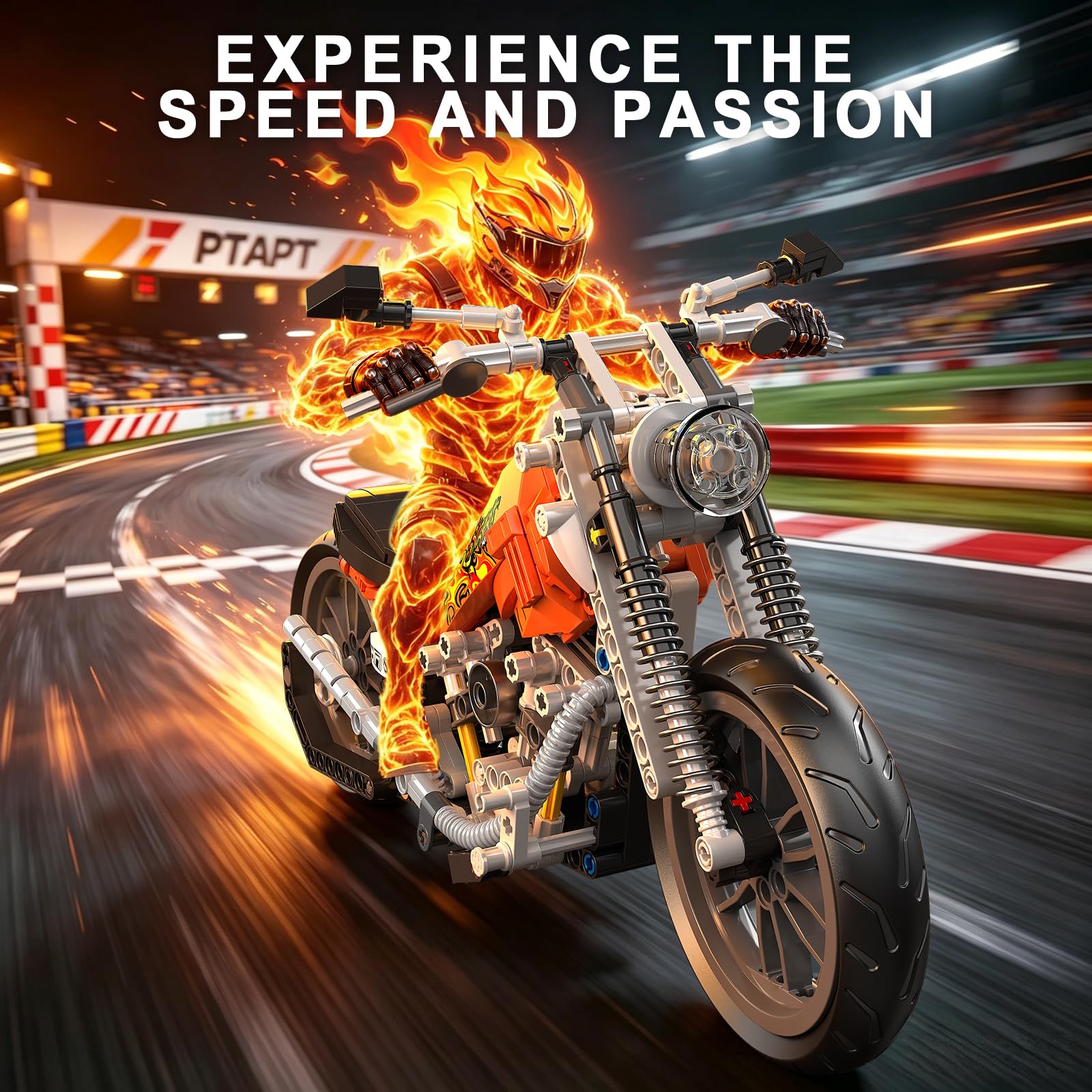 TYCOLE Moto Fiamma in Mattoncini, Set da Costruzione, Modello da Collezione