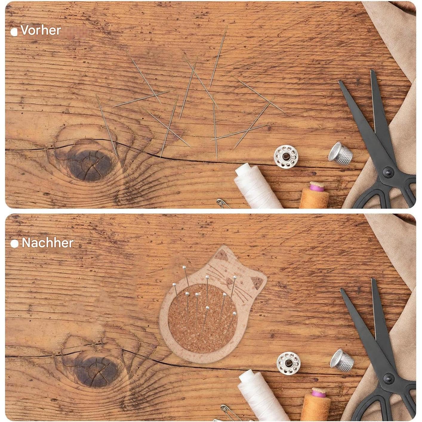 Stecknadelkissen Süßes Stecknadelkissen Aus Holz Zum Aufbewahren | Nähen Sticken Stricken Zubehör Für Zuhause Bett Reparatur Garn