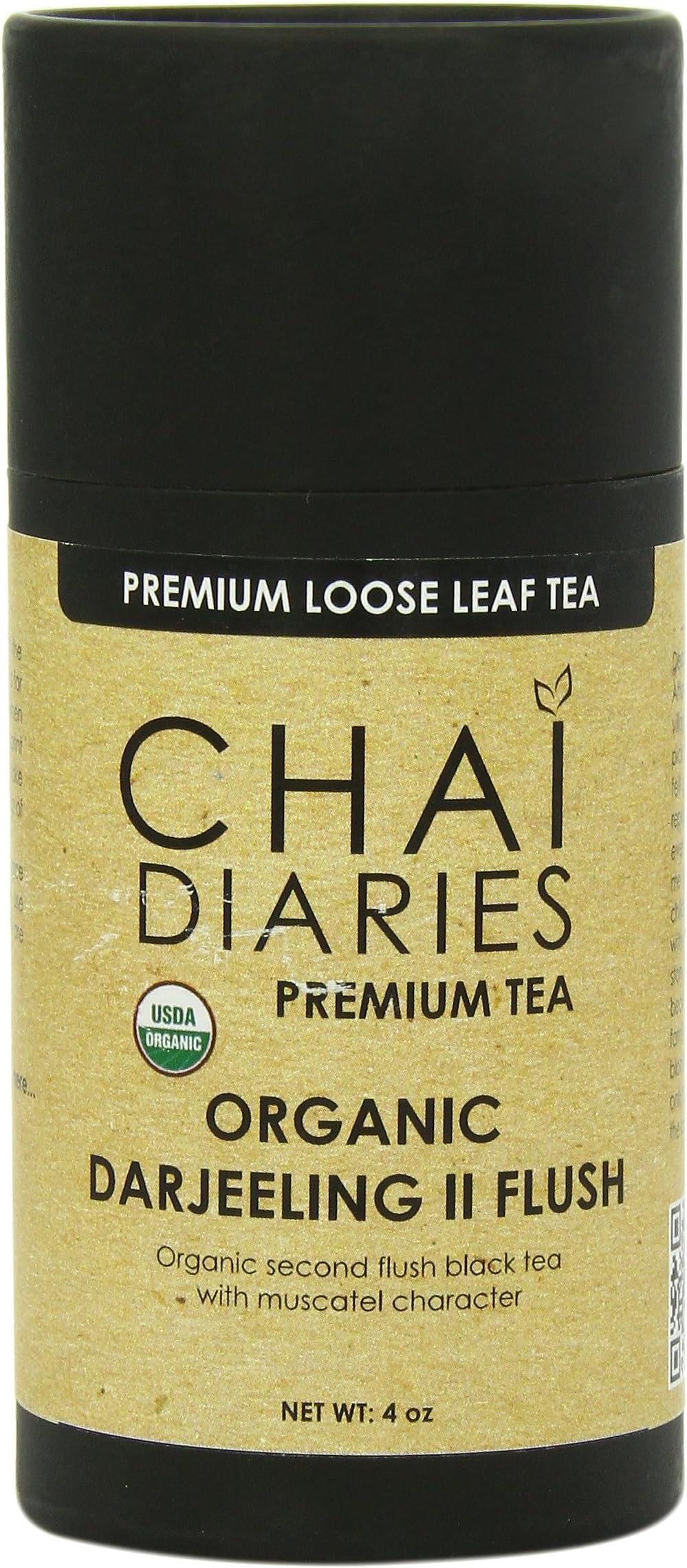 Chai Diaries Organic Darjeeling II Flush Black Tea, 4 Ounce