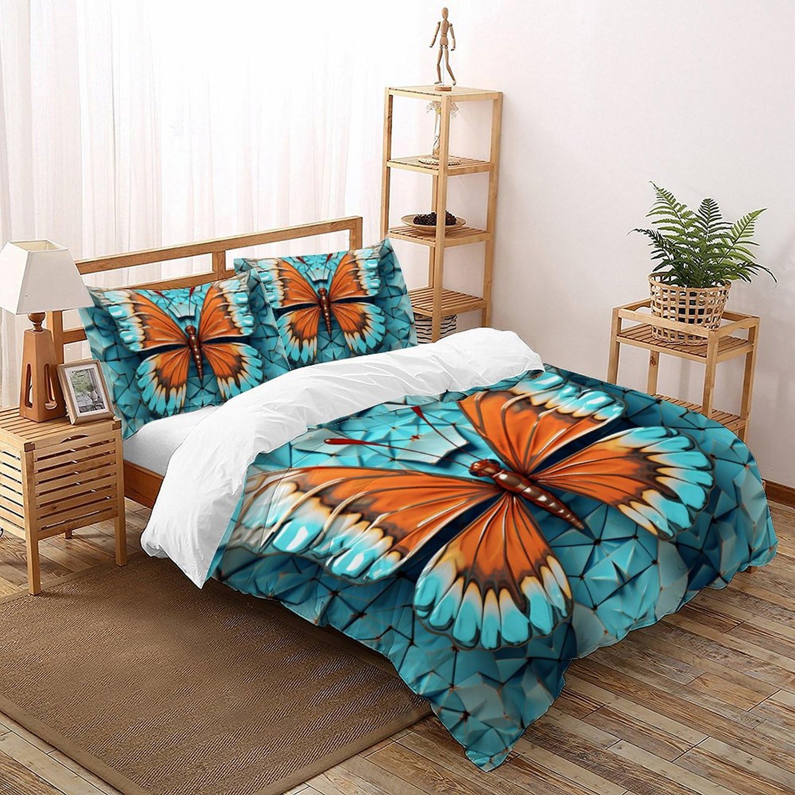 Housse de couette papillon contre les nuits agitées : parure douce