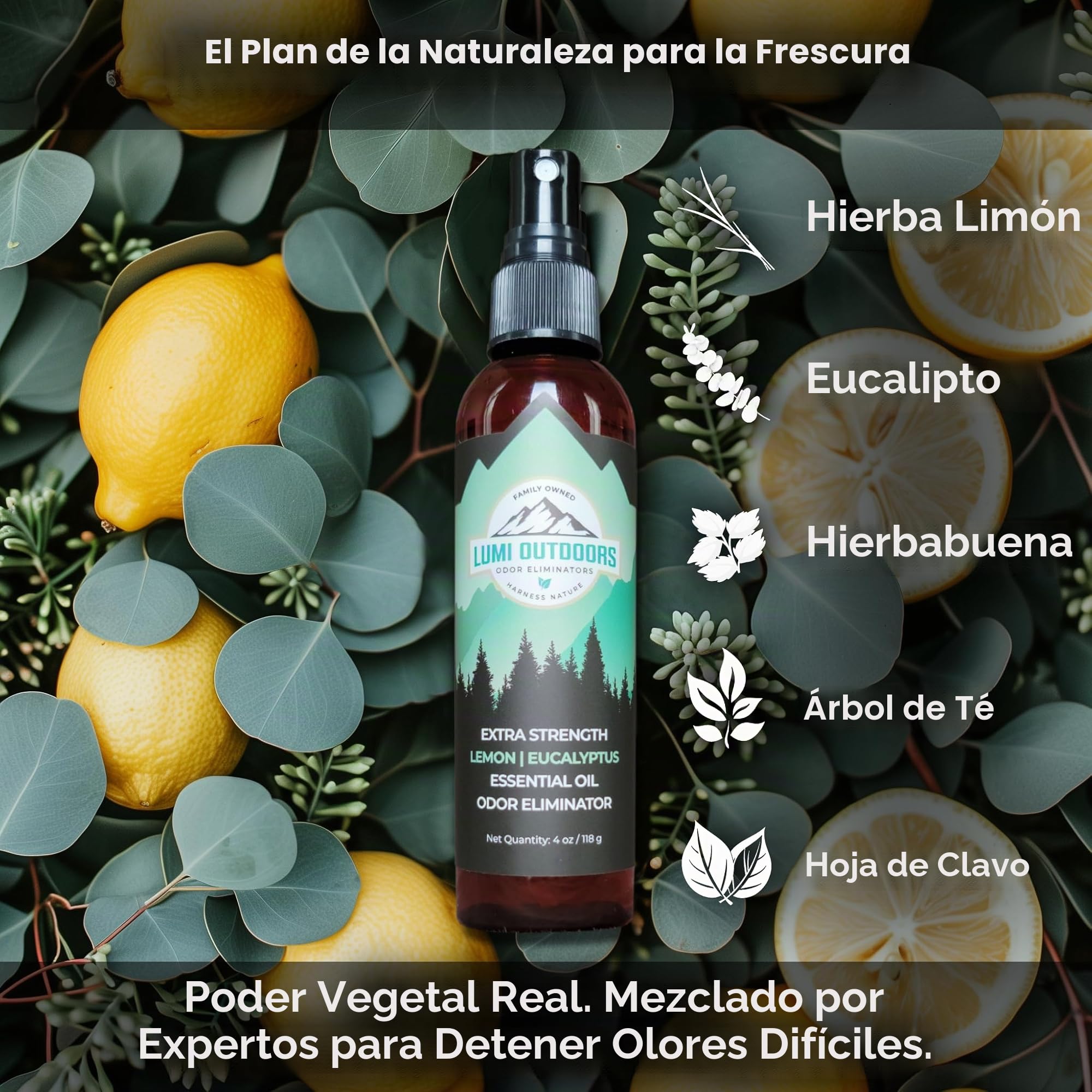Lumi Outdoors Spray desodorante natural para zapatos y polvo para pies, eucalipto limón y polvo para pies