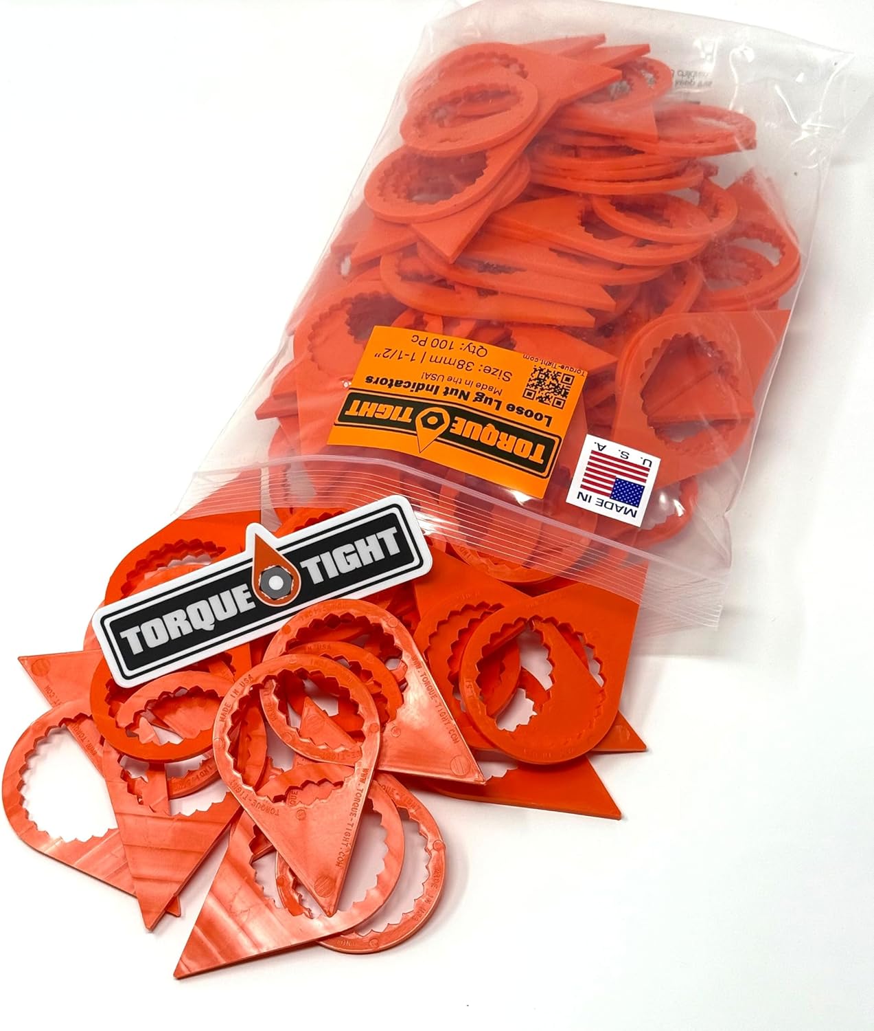 Torque-Tight™ 1.5" | 38mm Loose Lug Nut Indicators – Visual Safety Markers for Wheel Torque – Commercial Fleet & Trailer Use – Made in USA (Green) - 100 Pack