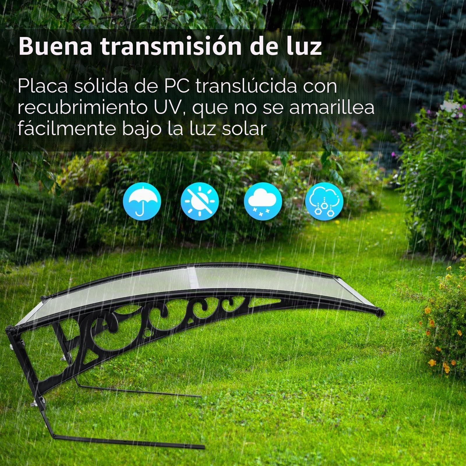 Robot cortacésped garaje techo cochera cubierta para robot cortacésped cortacésped 106 x 87 x 50 cm robot cortacésped garaje protección contra la lluvia, granizo y rayos UV – Transparente