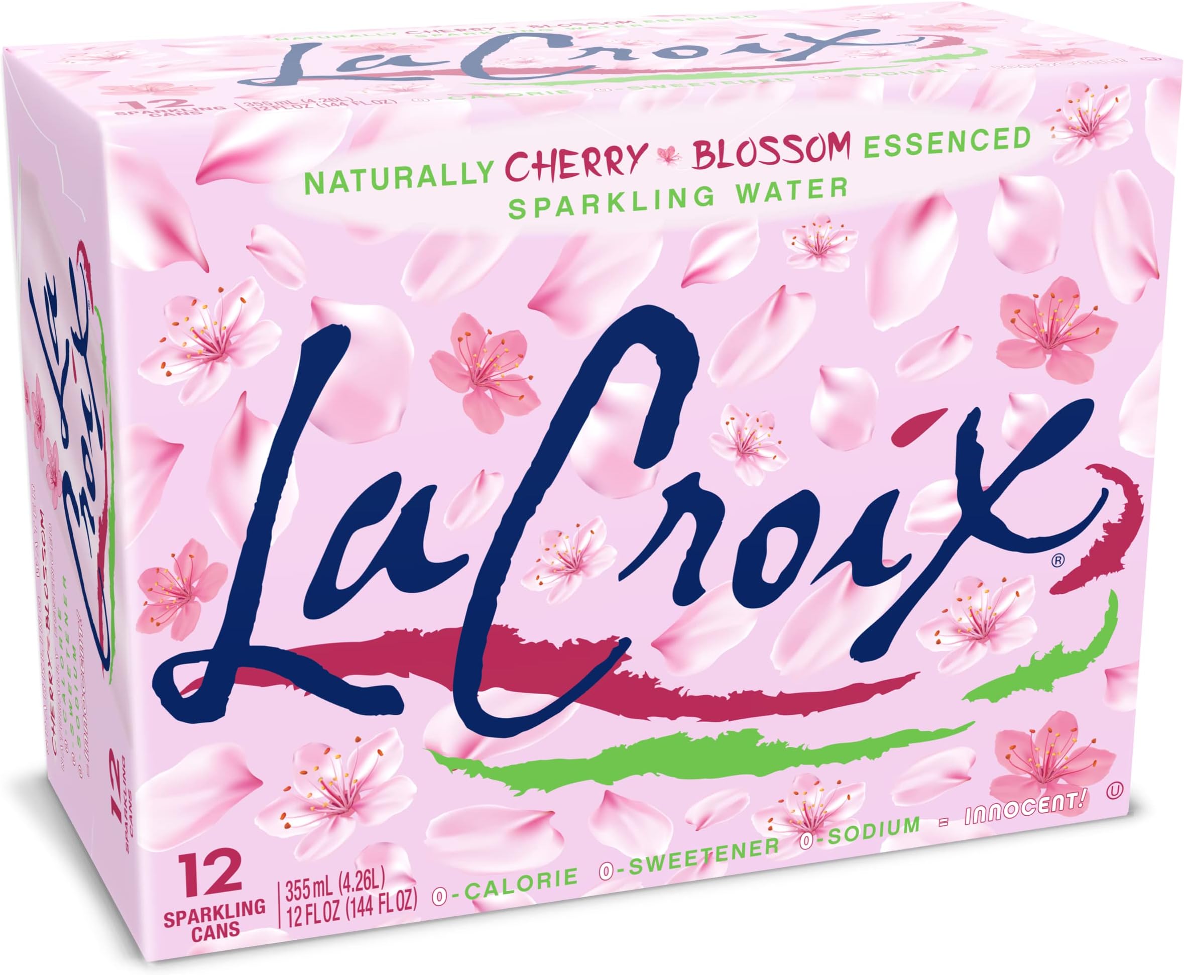 La Croix Sparkling Water, Cherry Blossom, 12 Fl Oz (pack of 12)