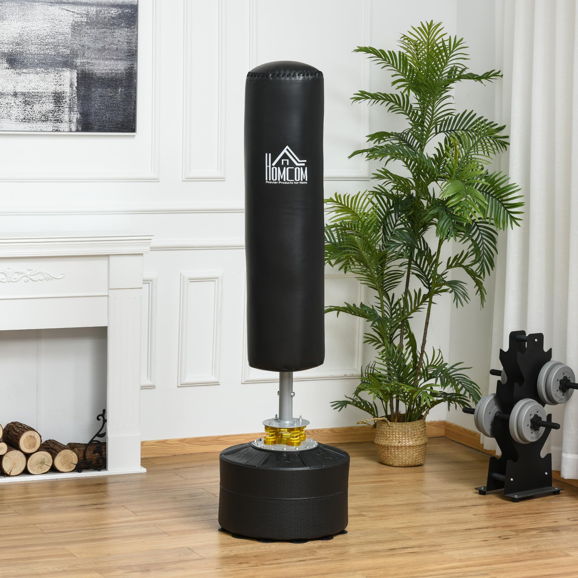 HOMCOM Standboxsack mit Saugnapf-Basis für Erwachsene 170cm Schwarz