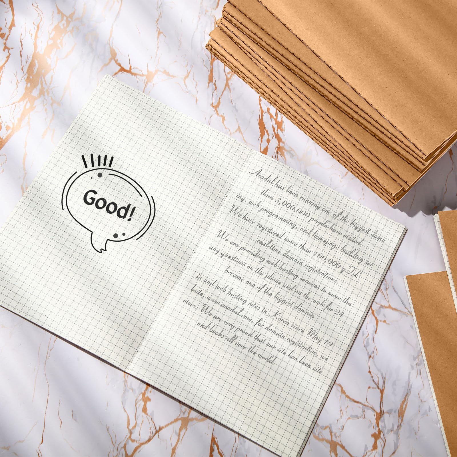 Mimorou 100 cuadernos de papel kraft de 5.5 x 8.3 pulgadas, tamaño A5, cuadernos de tapa blanda a granel para niños, estudiantes, escritura, bocetos, oficina, bloc de notas con 60 páginas, 30 hojas