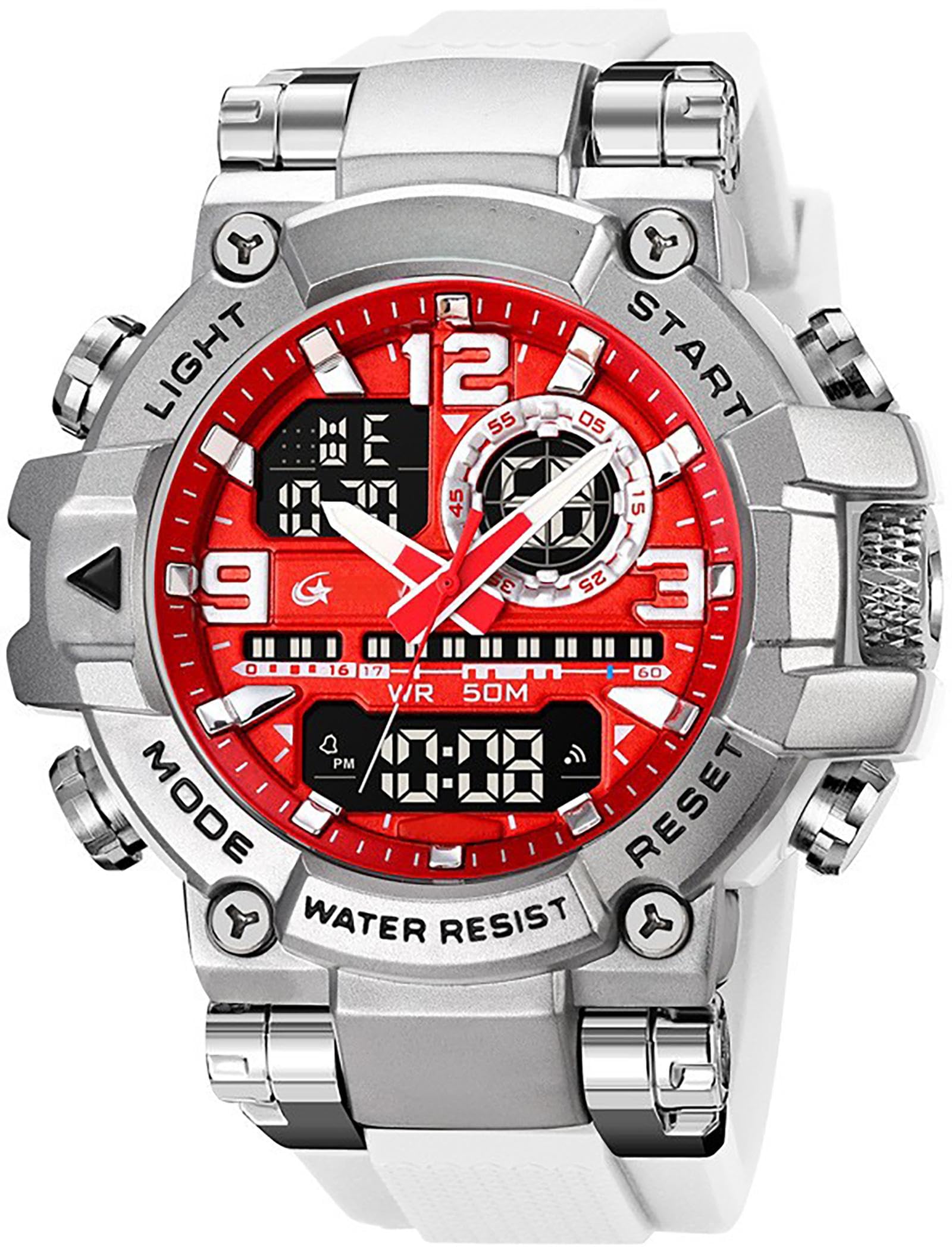 findtime Armbanduhr Herren Groß Sportlich Digitaluhr wasserd