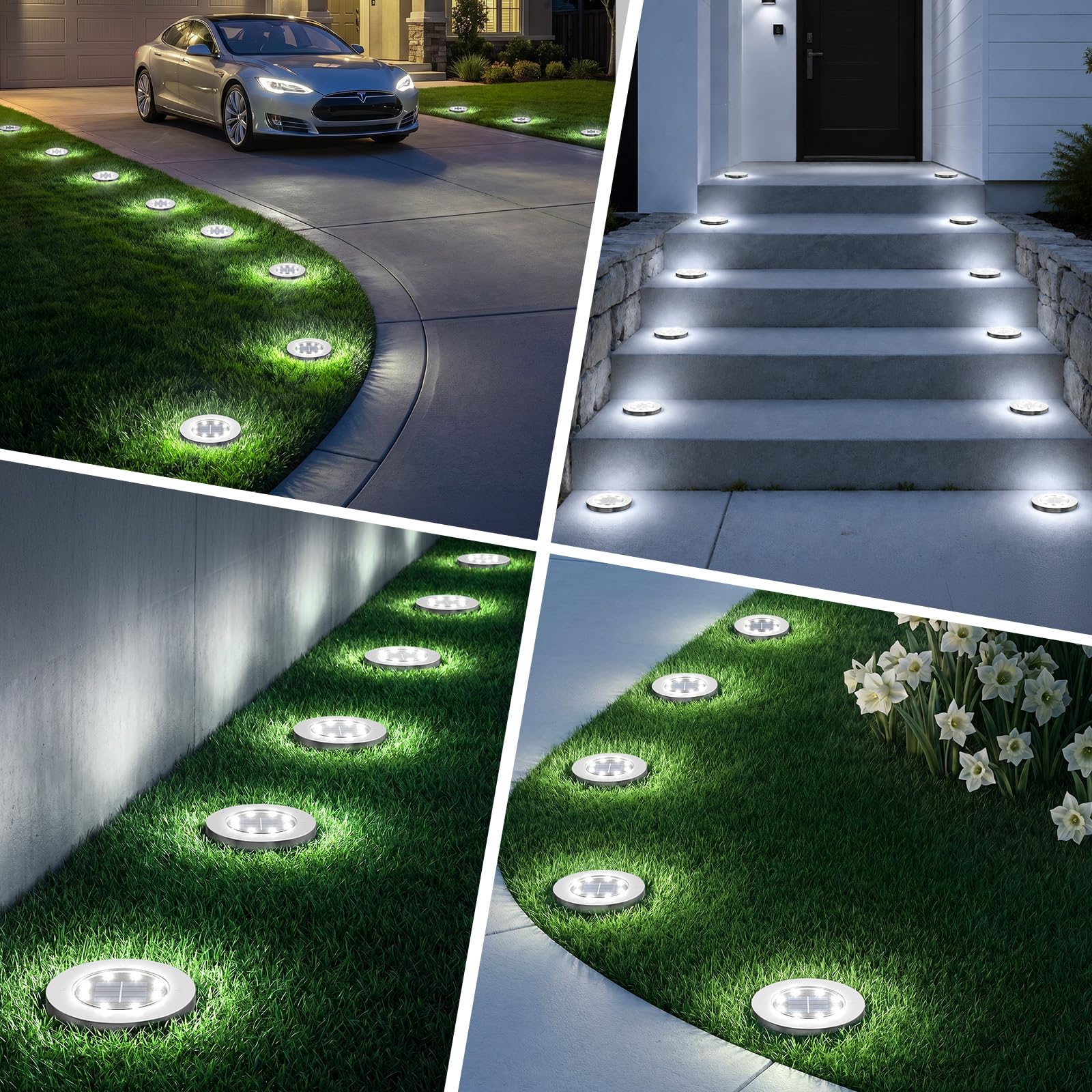 Best Pathway Lights for 2026: Spec-First Picks 4 INCX 12 Pack 4.6 Inch Solar Ground Lights Outdoor, Waterproof, Cold White — product photo