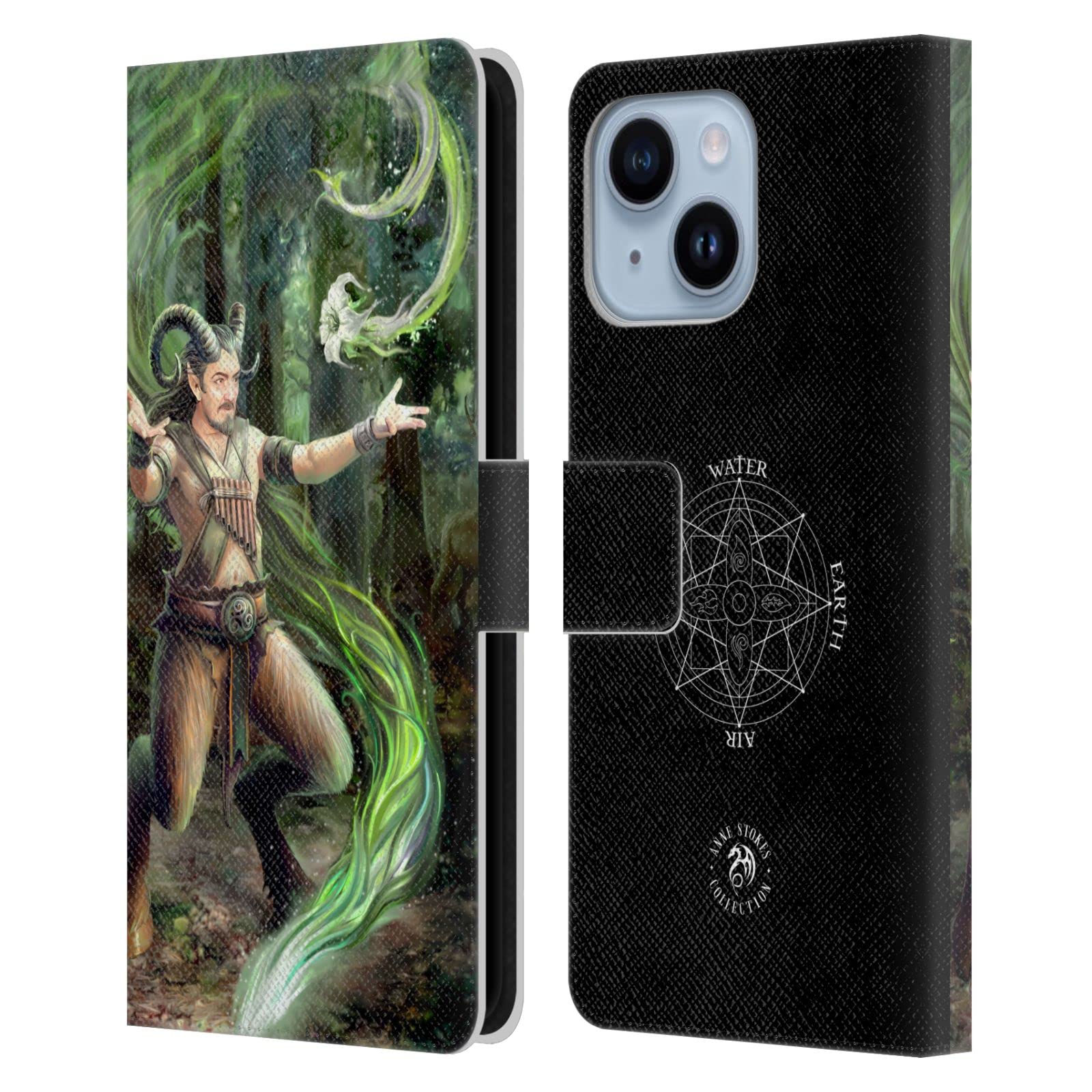 Étui portefeuille cuir Anne Stokes Centaure de la Terre compatible iPhone 14 Plus support - 7