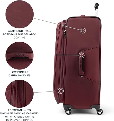 Miniatura 24 de Travelpro Maxlite 5 - Juego de 2 piezas de equipaje de mano de tela, expandibles con 4 ruedas giratorias, bolso blando para debajo del asiento, Negro