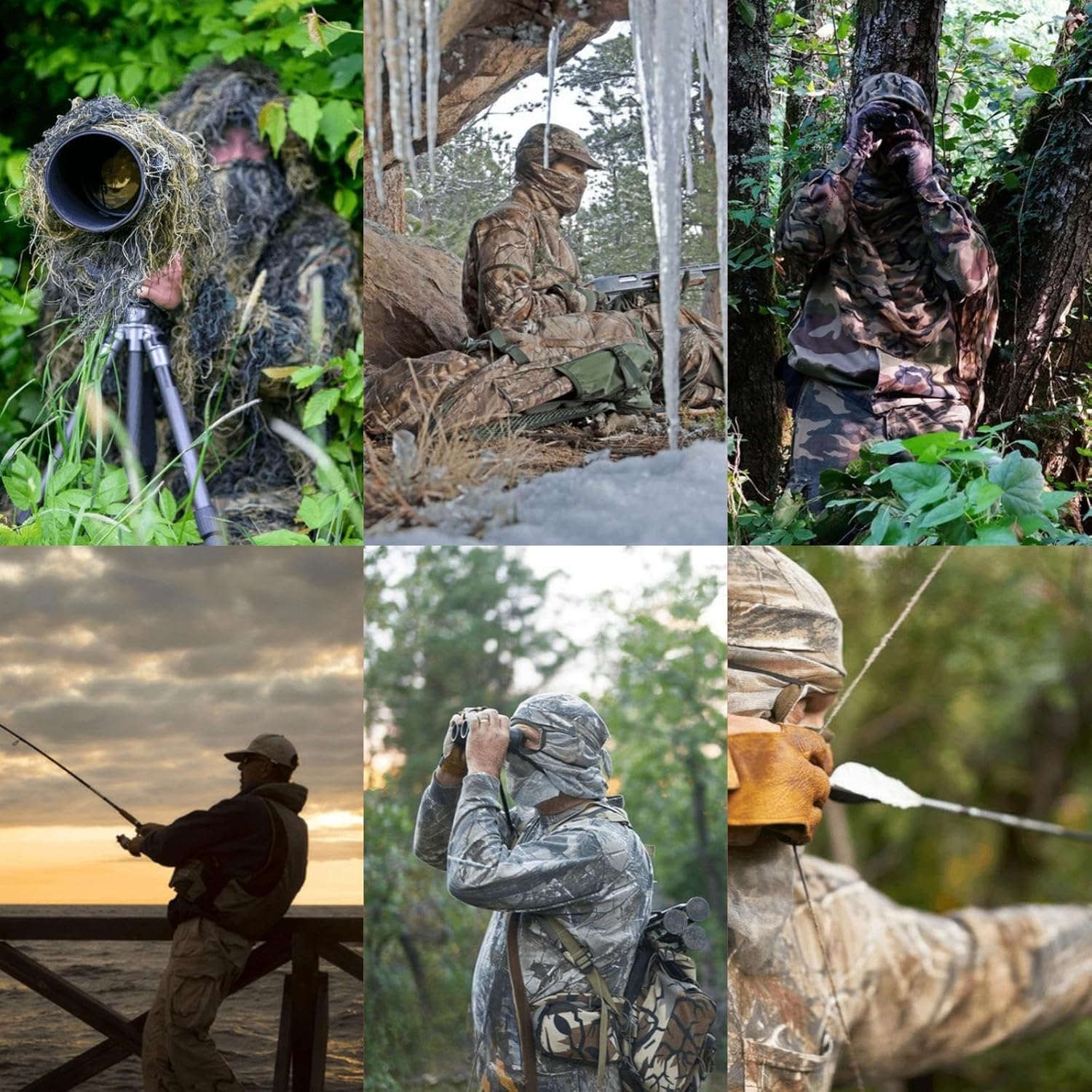 Camo Balaclava Mesh Face Mask - Lightweight Turkey Hunting Face Cover for Men & Women - Hunting, Fishing, Skiing - Image 5