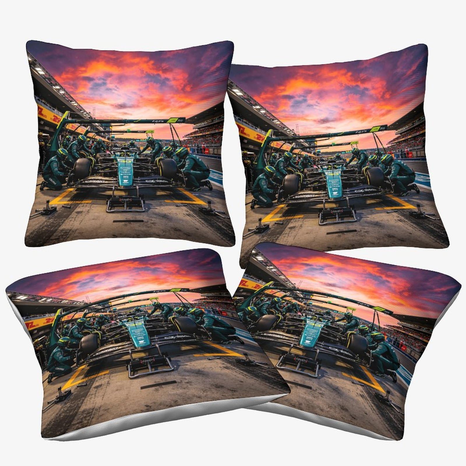 Dafufbw Formulaa Racing-8 Pit Stop Cushion Cover 40X40cm, 4Pcs Formulaa Racing Throw Pillow Cover For Couch Sofa Home Decor, Microfiber