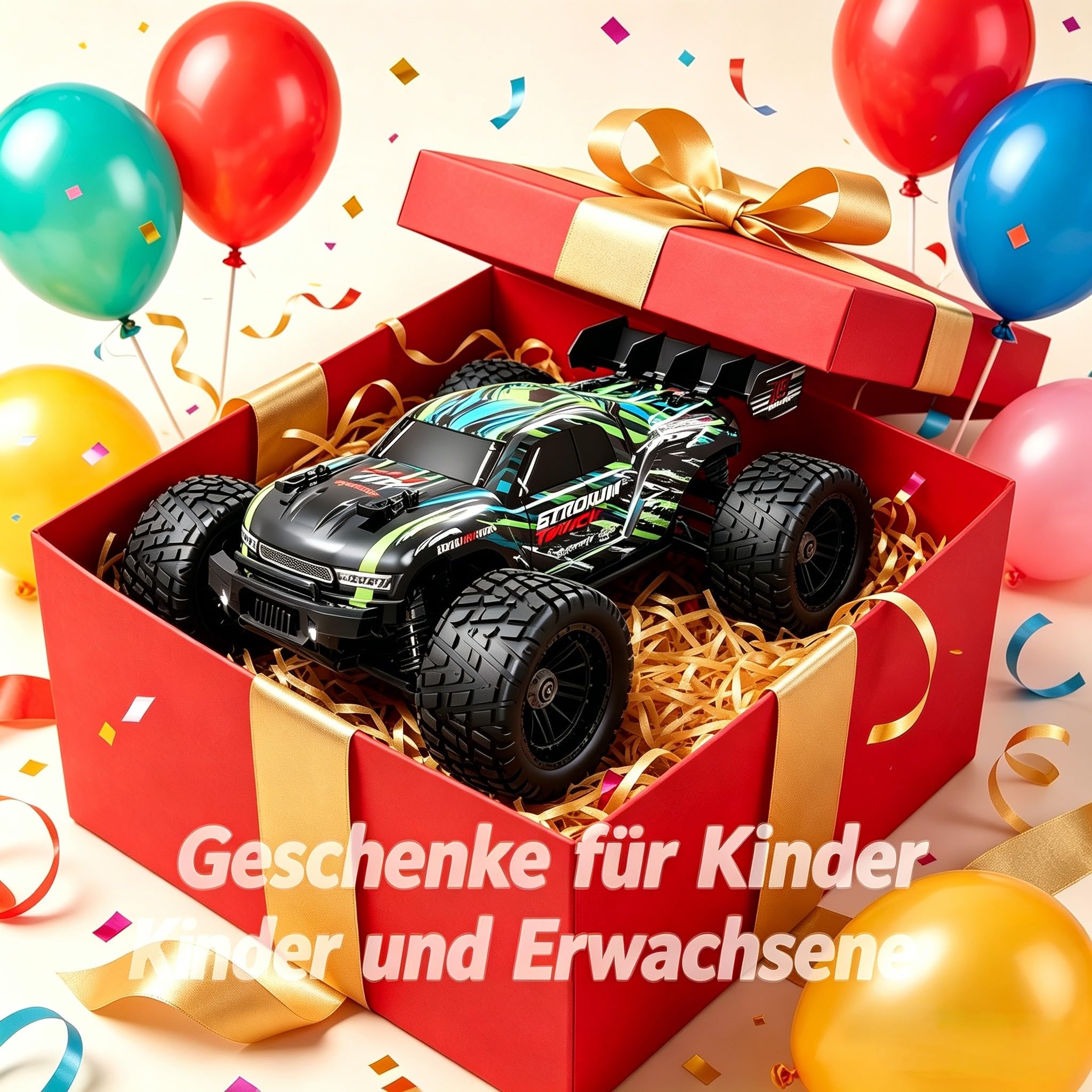 HAIBOXING Ferngesteuertes Auto 18858E, 1/18 Neues Modell 4WD 36+ km/h Hobby Offroad Monstertruck mit 2 Batterien, wasserdichte RC Truggy RTR Geländegängig Spielzeug 35 Minuten Laufzeit