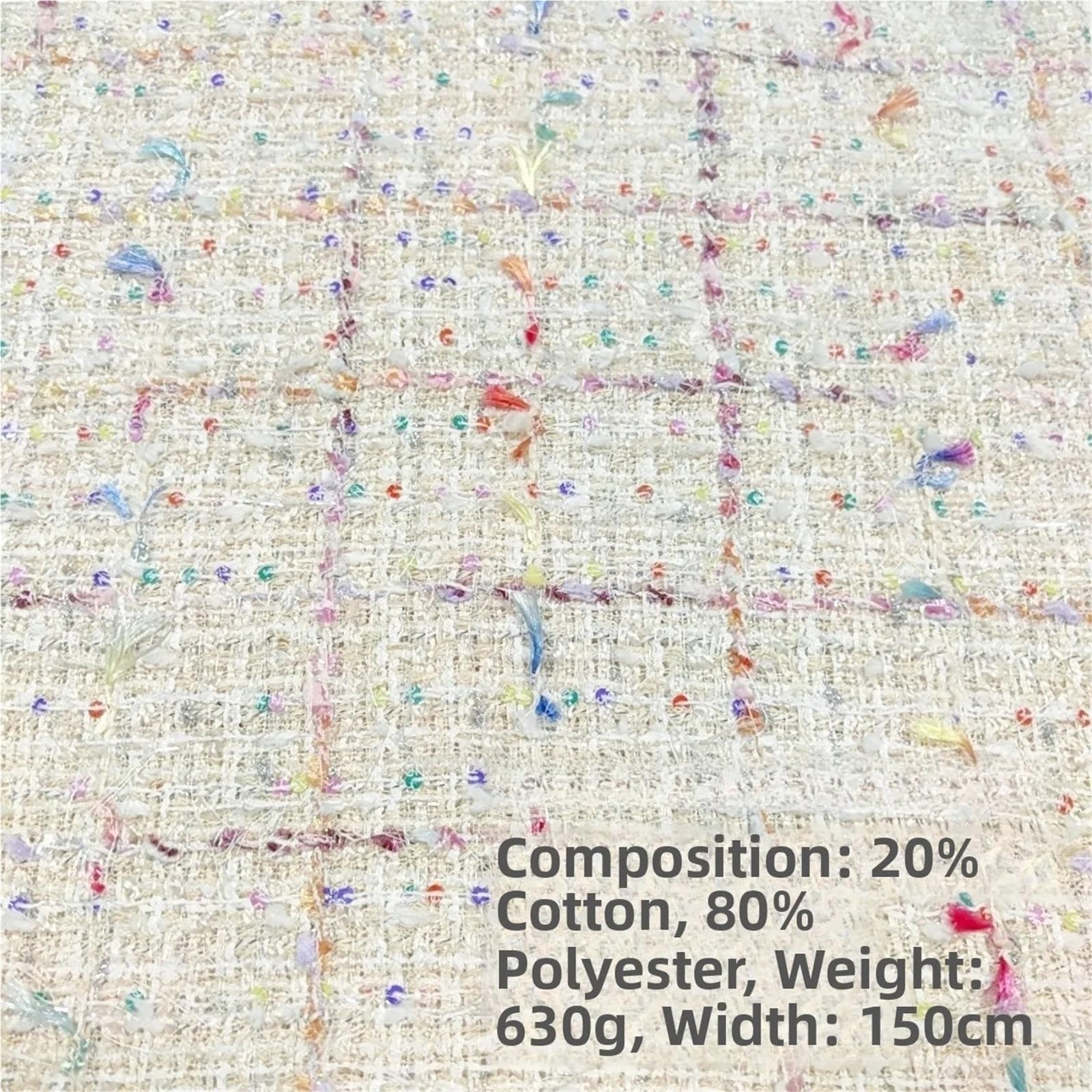 Tradycyjna tkanina tweedowa, Polyester Tweed Knitted Fabric Multicolor For DIY Sewing And Craft(Pink)