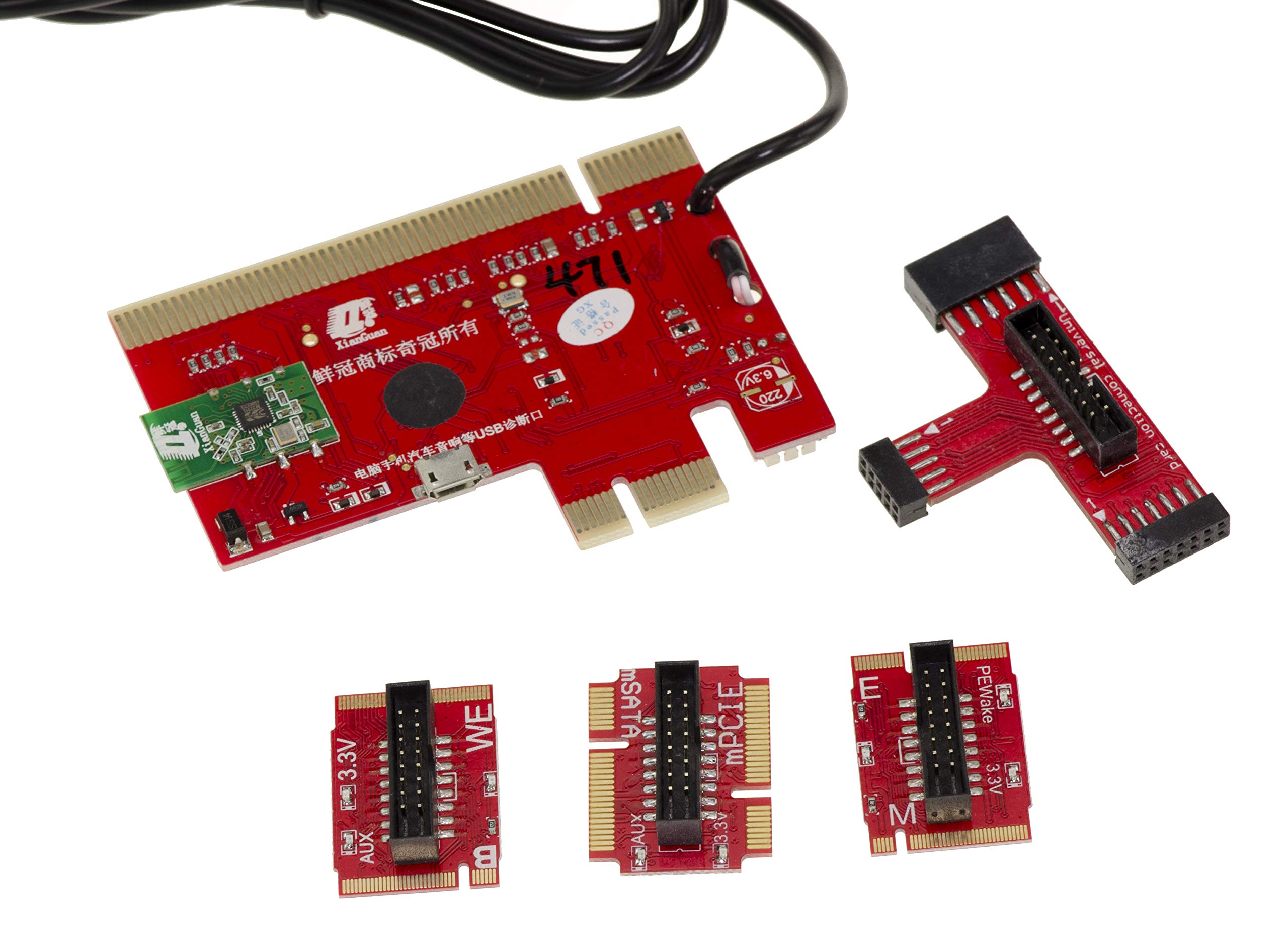 KALEA-INFORMATIQUE Testeur Post Card PCI PCIe LPC EC 7-en-1 | Testeur POST 7 en 1 compatible PCI PCIe LPC et EC Debug