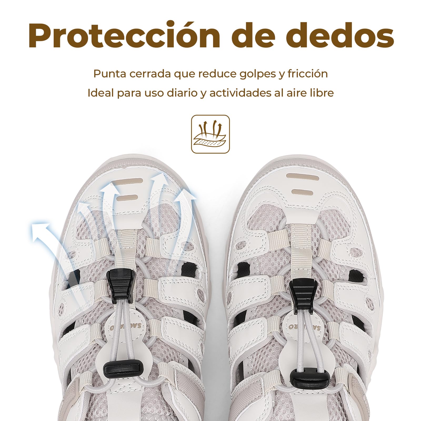 SAGUARO Sandalias Deportivas Mujer Antideslizantes y Transpirables, Sandalias de Trekking para Senderismo y Actividades al Aire Libre, Tallas 36-42 EU